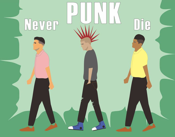 Punk ilustracja nigdy nie umrze - Wektor, obraz