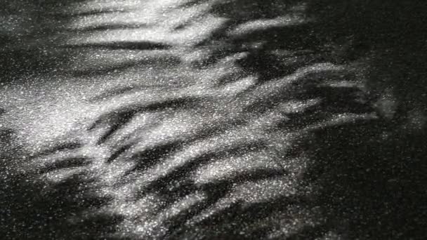 Beautifully moving abstract light and shadow of tree leaves on asphalt concrete ground surface - Footage, Video