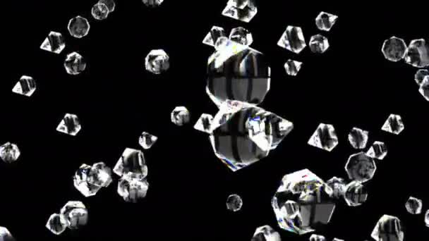 Διαμάντια σε μαύρο μπορέσει να βρόχο - Πλάνα, βίντεο