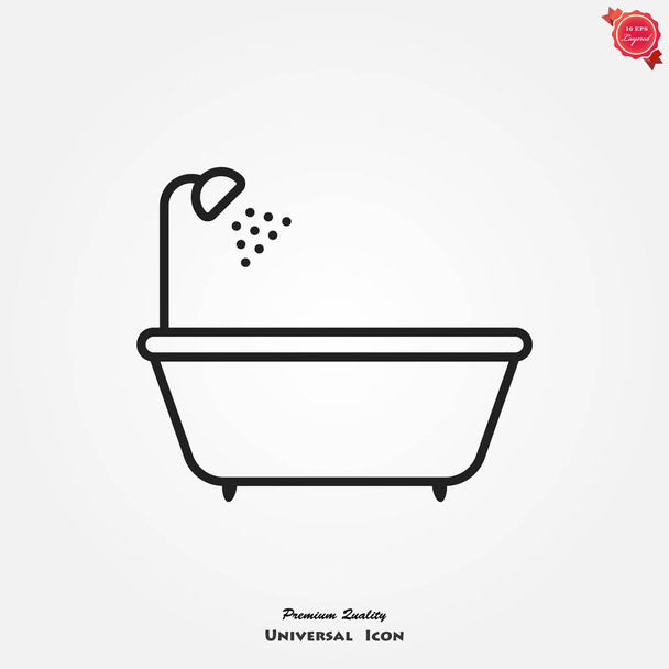 vasca con doccia piatta isolata su fondo bianco, vettore, illustrazione
 - Vettoriali, immagini