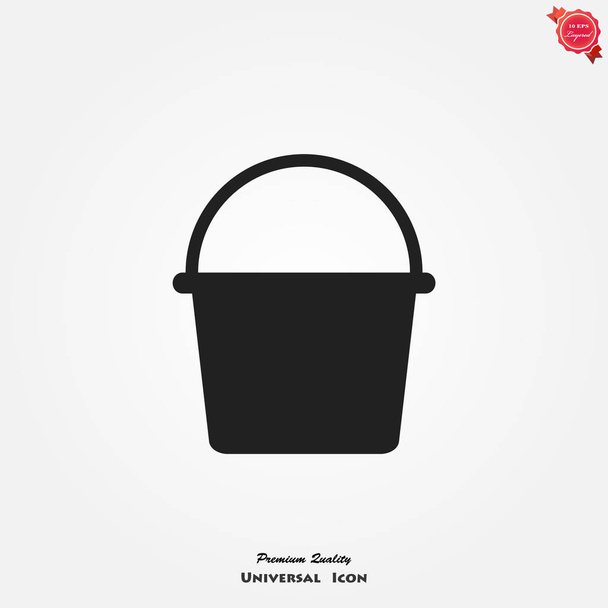 bucket flat icon isolated on white background, vector, illustration - Vector, Image