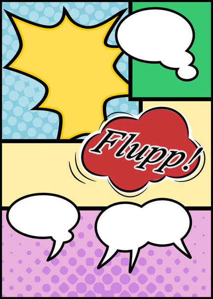 Cartoon background with speech bubbles, vector illustration - Vector, Image