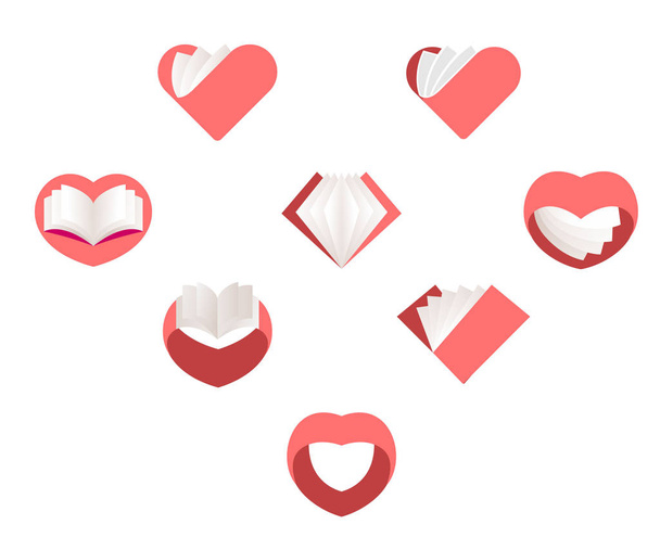 Conjunto de corazones de vector rojo. Colección de imágenes de amor. San Valentín
 - Vector, imagen