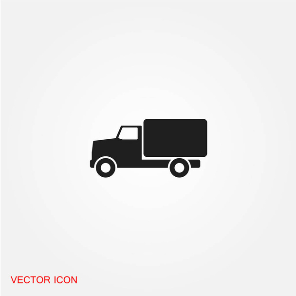 ciężarówka płaska ikona, wektor ilustracja  - Wektor, obraz