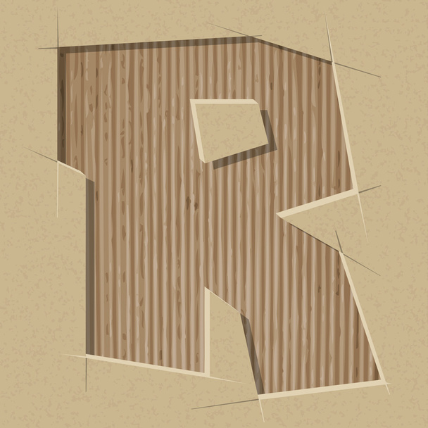 brief uitgesneden op een karton. vector papier alfabet - Vector, afbeelding