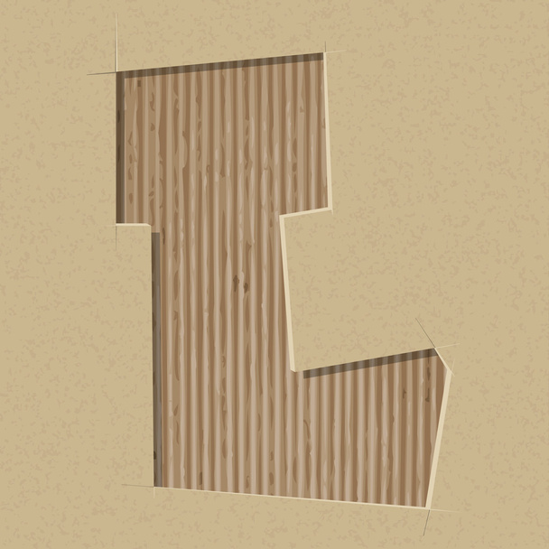 Letter cut out on a cardboard. Vector paper alphabet - Vektor, Bild