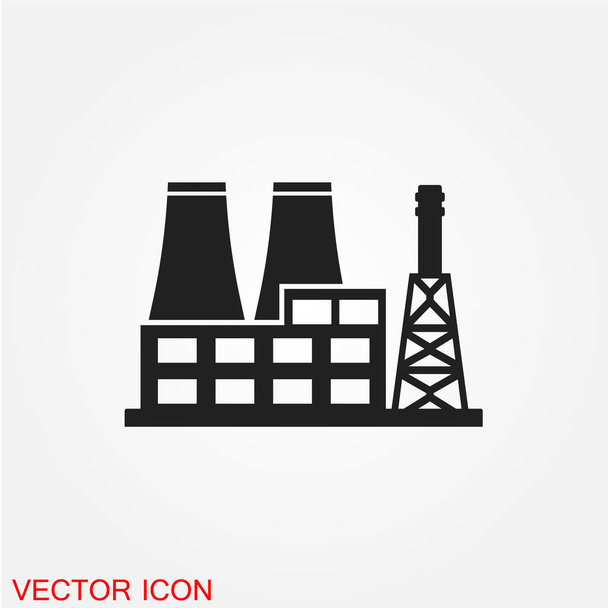 factory flat icon isolated on white background, vector, illustration  - Vector, Image