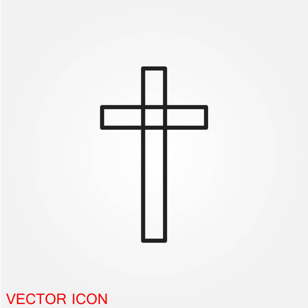 grave cross flat icon isolated on white background, vector, illustration - Vector, Image