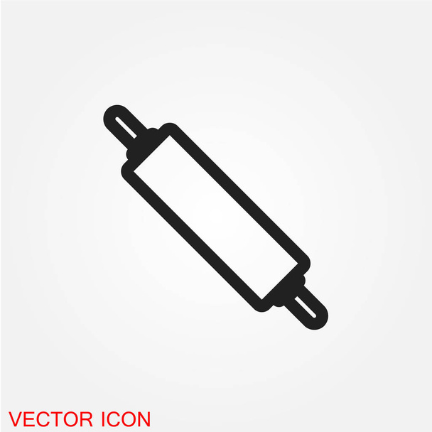 Rolling pin icono plano aislado sobre fondo blanco, vector, ilustración
 - Vector, Imagen
