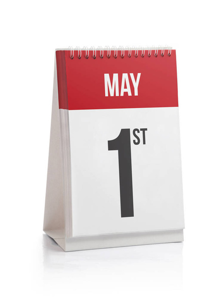 Mai Monat Tage Kalender, erster Tag isoliert auf weiß - Foto, Bild