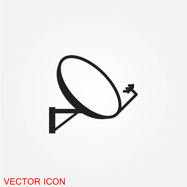 parabola satellitare icona piatta isolata su sfondo bianco, vettore, illustrazione
 - Vettoriali, immagini