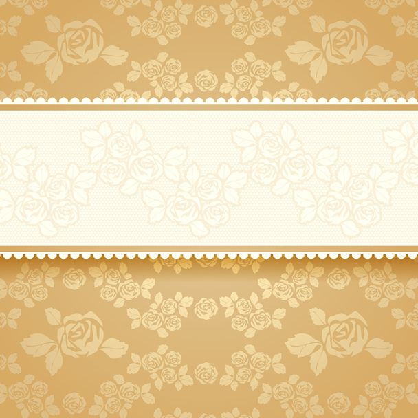 Golden roses with background. Square - Vector, imagen