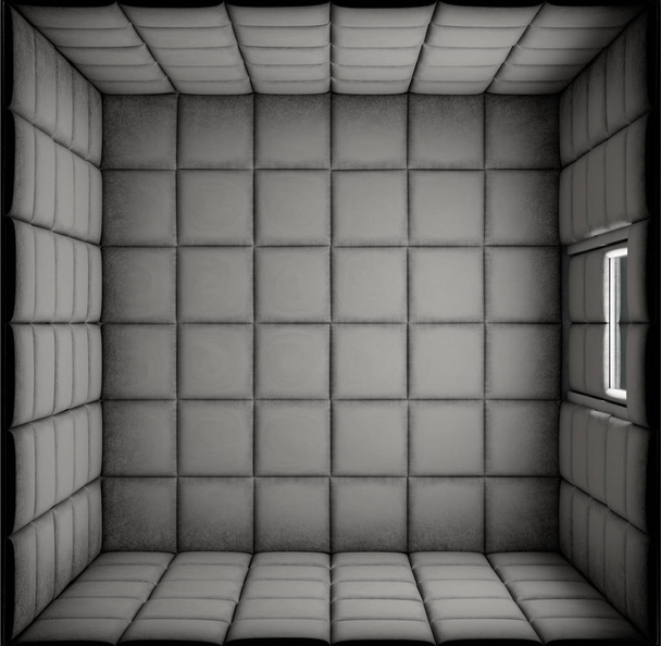 Boş bir akıl hastanesi - 3d render ve özel hücrede beyaz - Fotoğraf, Görsel