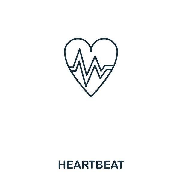 Значок сердцебиения. Дизайн значка стиля контура. UI. Иллюстрация иконы сердцебиения. Пиктограмма изолирована на белом. Риди использовать в веб-дизайне, приложениях, программном обеспечении, печати
. - Фото, изображение