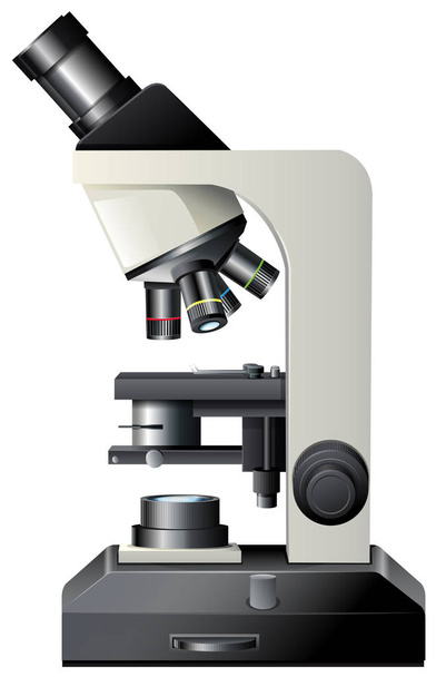 El microscopio sobre fondo blanco ilustración
 - Vector, imagen