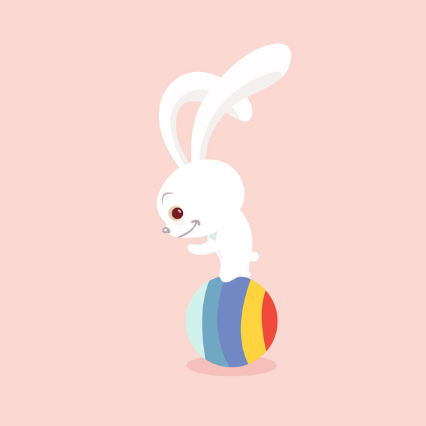 Happy Easter Bunny on pastel background. - Vektor, obrázek