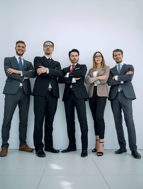 Portrait of business people standing on a white background - Фото, изображение