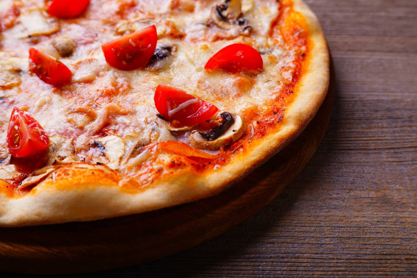 Italian pizza, food background with free space - Photo, image