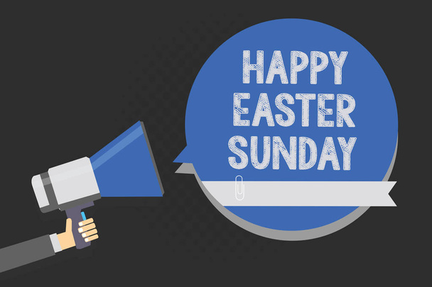 Handwriting text writing Happy Easter Sunday. Concept meaning Greeting someone about holidays Spring is coming Multiline text script artwork make announcement declare messages idea - Photo, Image