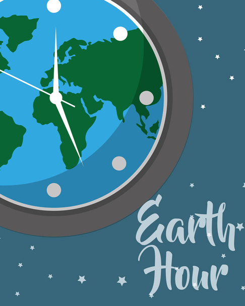 Earth hour kreskówka - Wektor, obraz