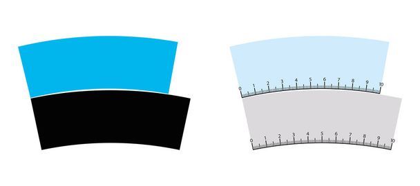 Jastrow optik yanılsama. Mavi ve siyah kemerler aynı ve aynı lenth. Olarak da bilinen ring segment, Wundt alan veya Boomerang yanılsama. Beyaz arka plan üzerinde illüstrasyon izole. Vektör - Vektör, Görsel