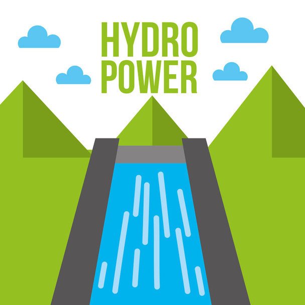 hydro power dam water energy ecology - Vector, Image