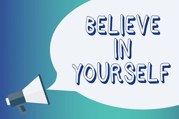 Scrivere un biglietto che mostri "Credi in te stesso". Business photo showcase Incoraggiare qualcuno fiducia in se stessi Motivazione citazione Annuncio segnalazione segnalazione allarme altoparlante script allarmanti
 - Foto, immagini
