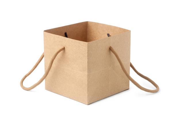 Brown paper bag isolated on white background - Photo, Image