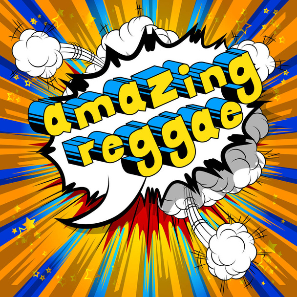 Amazing Reggae - Mot de bande dessinée sur fond abstrait
. - Vecteur, image
