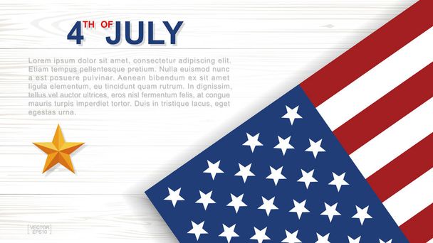 4. heinäkuuta - Yhdysvaltain itsenäisyyspäivä (United States of America) - Valkoisen puun kuvio ja rakenne sekä Yhdysvaltain lippu. Tausta alue kopioida tilaa ja tekstiä. Vektoriesimerkki
. - Vektori, kuva