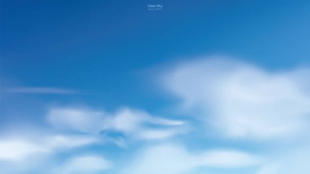 Fondo cielo azul con nubes blancas. Cielo abstracto para el fondo natural. Ilustración vectorial. - Vector, Imagen