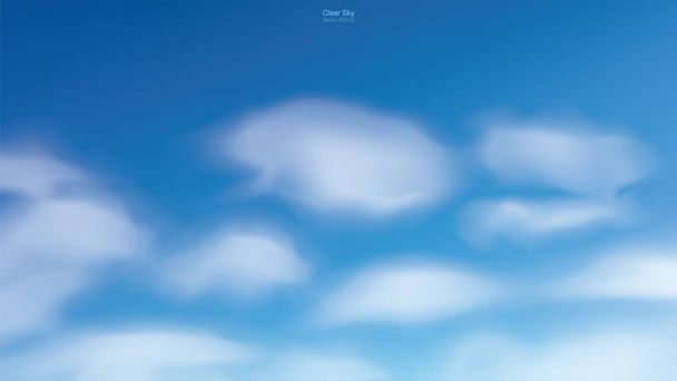 Sininen taivas tausta valkoiset pilvet. Abstrakti taivas luonnolliselle taustalle. Vektoriesimerkki. - Vektori, kuva