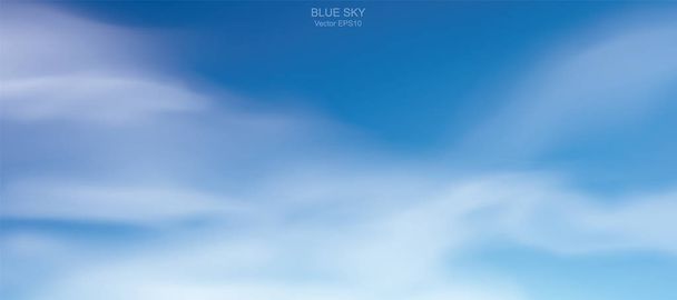 Голубой фон неба с белыми облаками. Абстрактное небо для естественного фона. Векторная иллюстрация. - Вектор,изображение