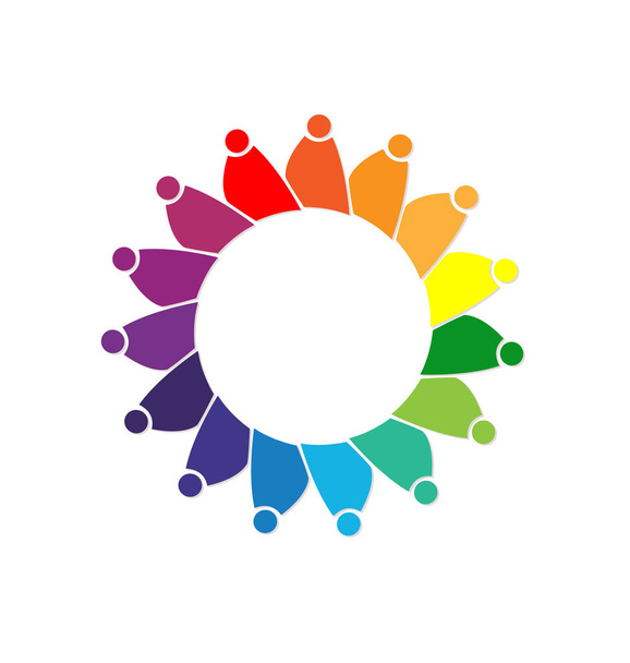 Praca zespołowa kolorowe osób reprezentujących różnorodność, wektor - Wektor, obraz