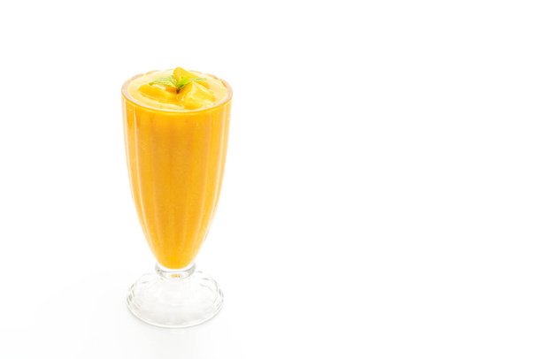fresh mango smoothies  isolated on white background - Φωτογραφία, εικόνα