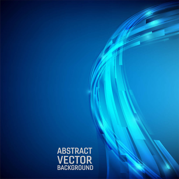 青い色の幾何学的な抽象的な背景。コピー スペース デザイン ウェーブ スタイル - ベクター画像