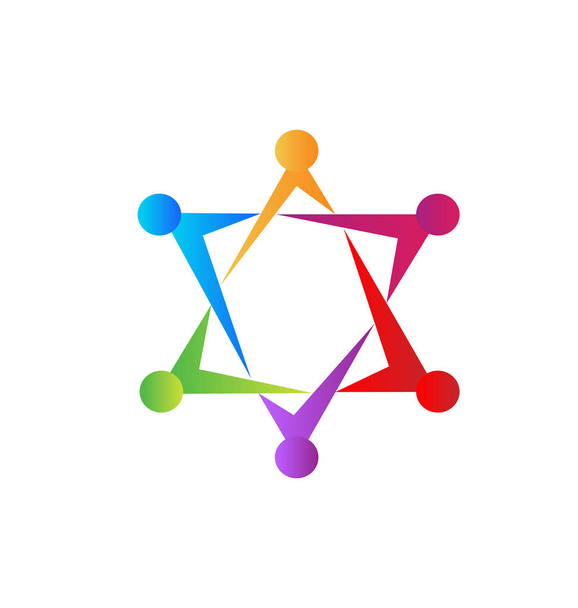 Teamwork star formation group management icon vector - Vector, Image
