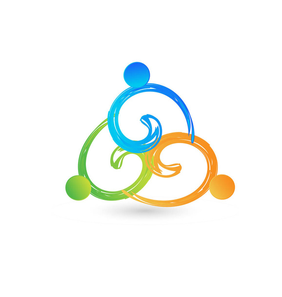 eamwork people group succeeding together icon vector - Vector, Image