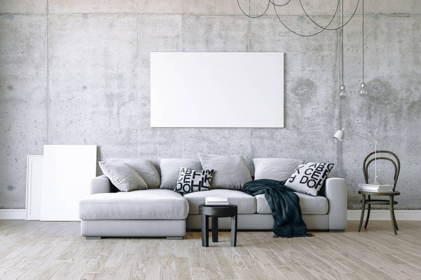 3d render of beautiful clean interior design - Valokuva, kuva