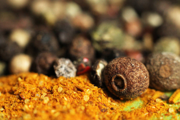 Various spices for cooking so close, macro - Foto, afbeelding