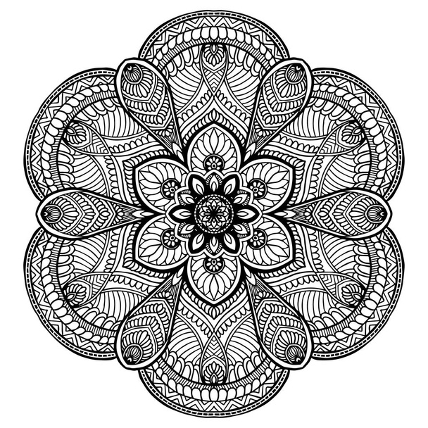 Mandala 's voor kleurboeken. Decoratieve ronde ornamenten. Ongebruikelijke bloemvorm. Oosterse vector, anti-stress therapie patronen. Weefselelementen. Yoga logo 's Vector. - Vector, afbeelding