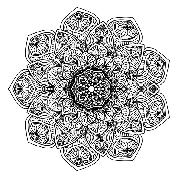 Mandala 's voor kleurboeken. Decoratieve ronde ornamenten. Ongebruikelijke bloemvorm. Oosterse vector, anti-stress therapie patronen. Weefselelementen. Yoga logo 's Vector. - Vector, afbeelding