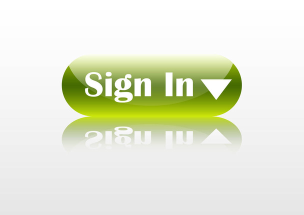 sign in glossy button design - Vektor, obrázek