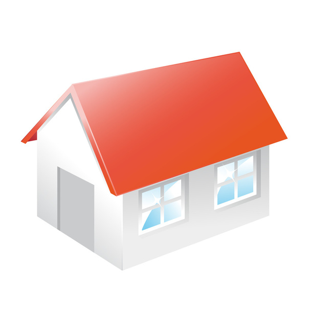 Home with red roof - Vector, Image