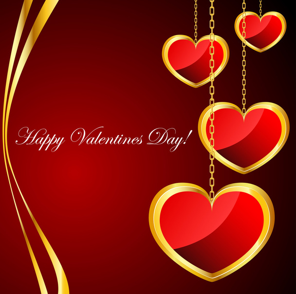 Valentine background with heart pendants - Vektor, obrázek