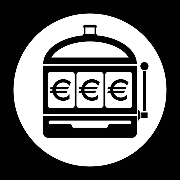 Euro automata ikon fekete-fehér vektoros illusztráció - Vektor, kép