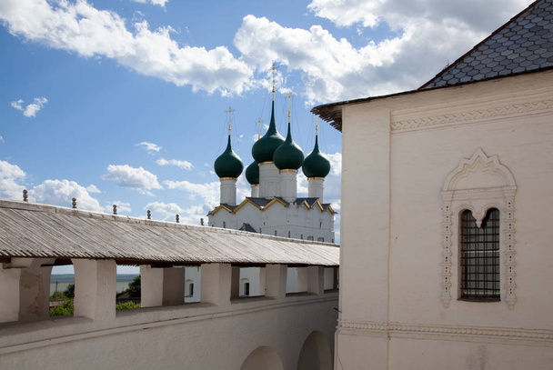 Walls, temple and Palace of the Rostov Kremlin in the summer day - Photo, image