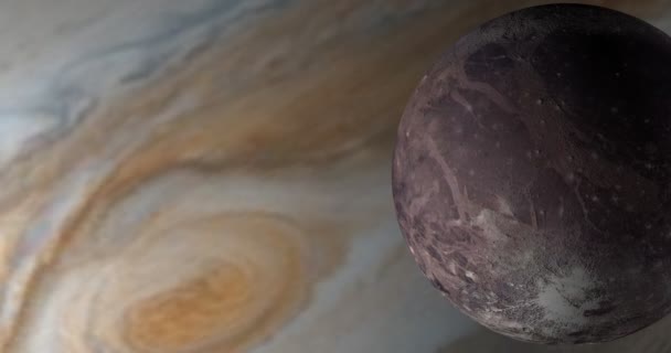 Jupiter bolygó és műhold Ganümédész a világűrben. A NASA által berendezett kép elemei - Felvétel, videó
