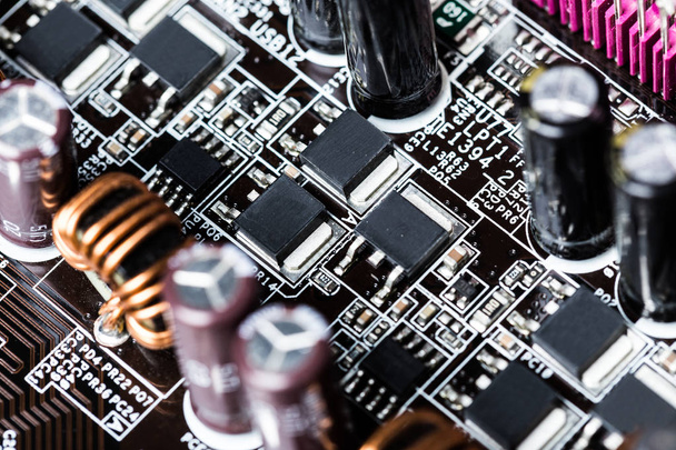 Close view of circuit board background - Foto, Imagen
