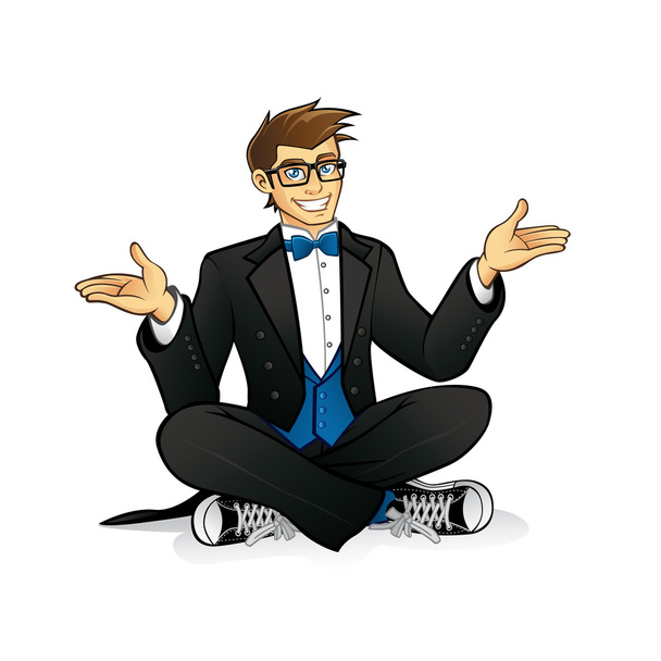 Executivo Geek Sentado
 - Vetor, Imagem